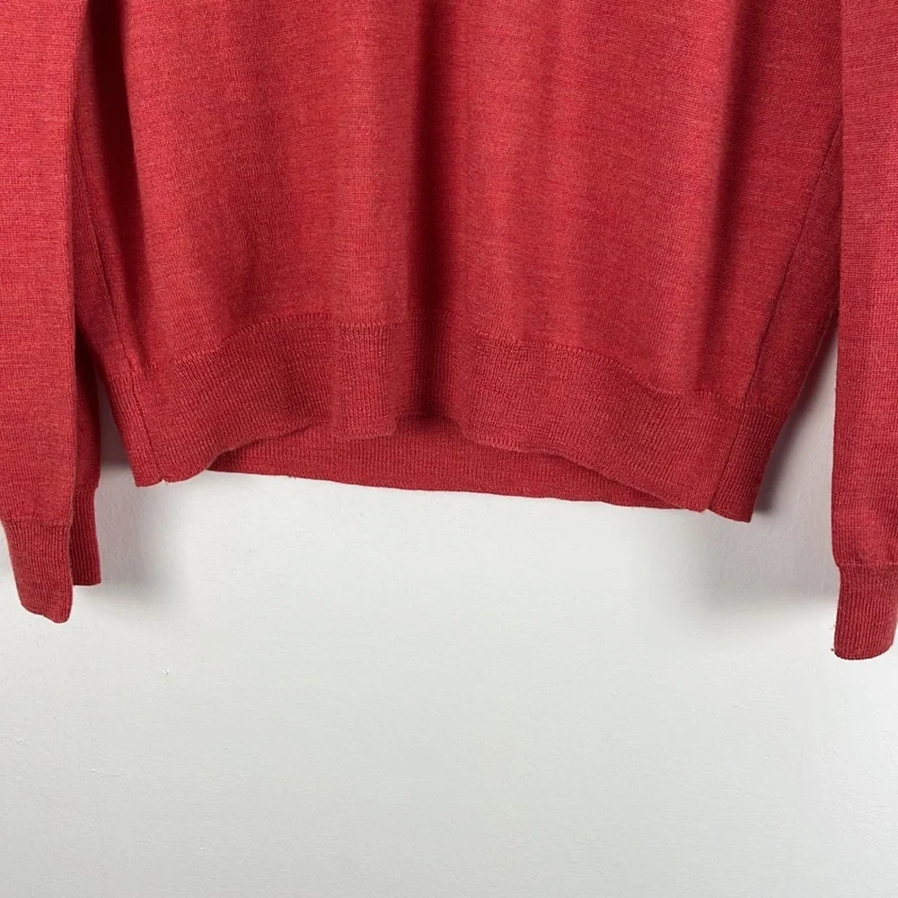 J. Crew Merino wool long sleeve V neck pullover burnt orange men sweater Size XL